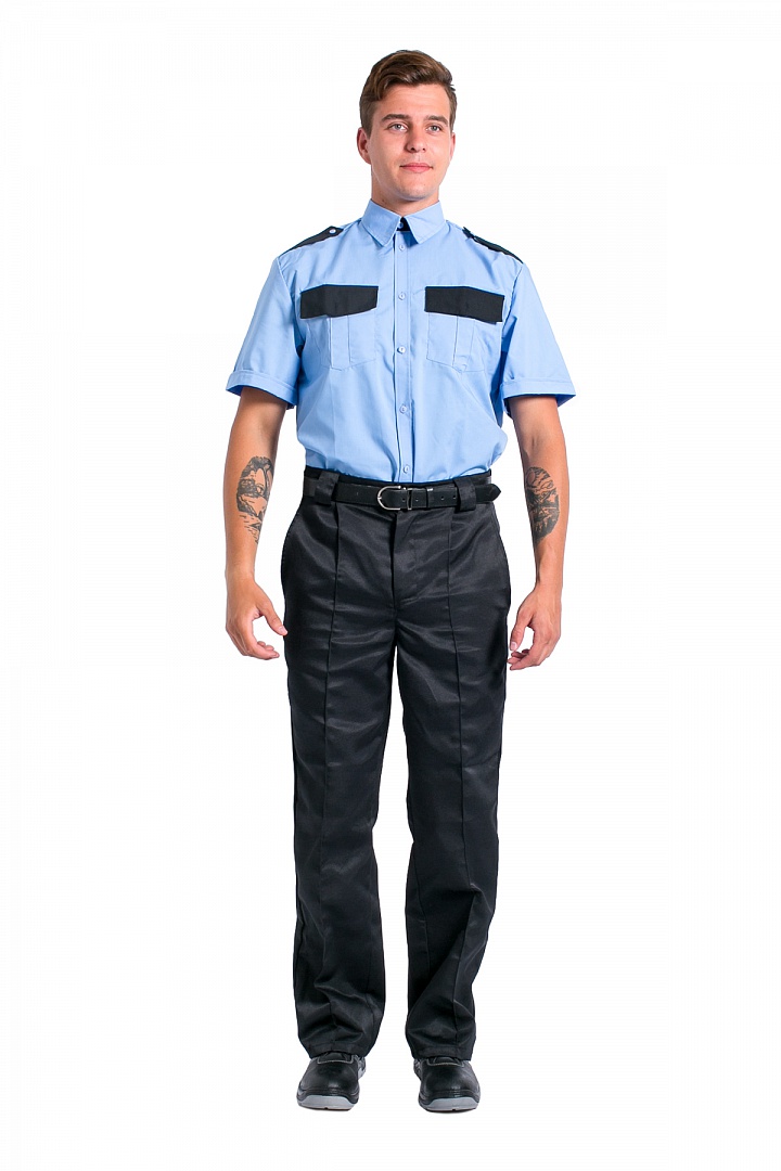 картинка Рубашка охранника с коротким рукавом мужская, голубой от магазина ТД Спецодежда-Эталон