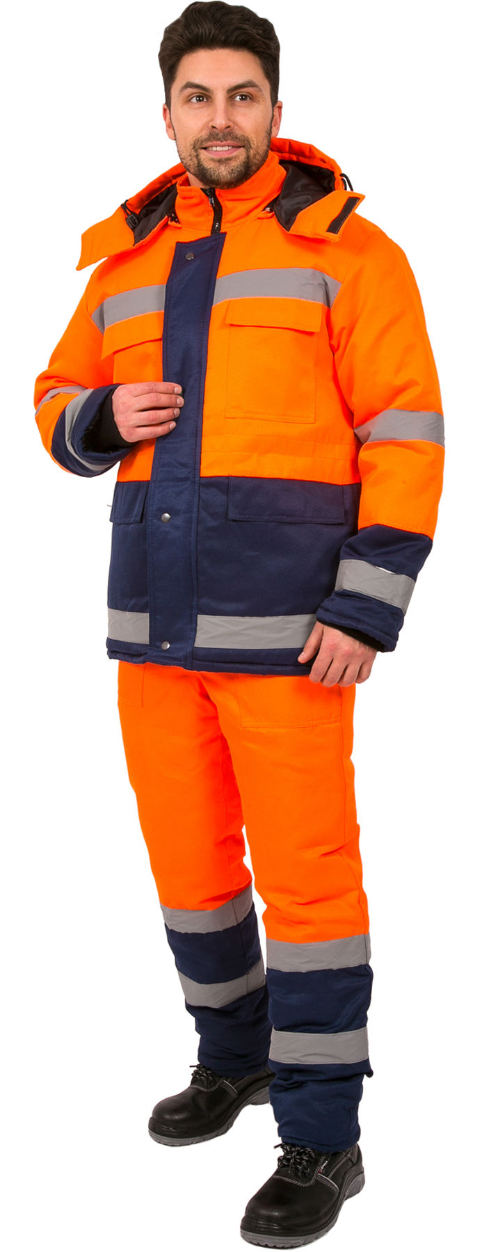 картинка Костюм зимний Дорожник (тк.Смесовая,210) брюки, оранжевый/т.синий от магазина ТД Спецодежда-Эталон