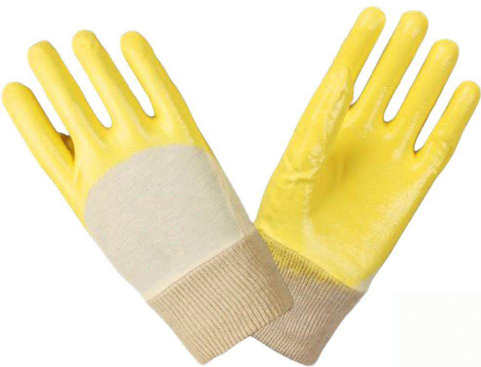 картинка Перчатки нитриловые частичный облив облегченные манжет резинка, желтые от магазина ТД Спецодежда-Эталон