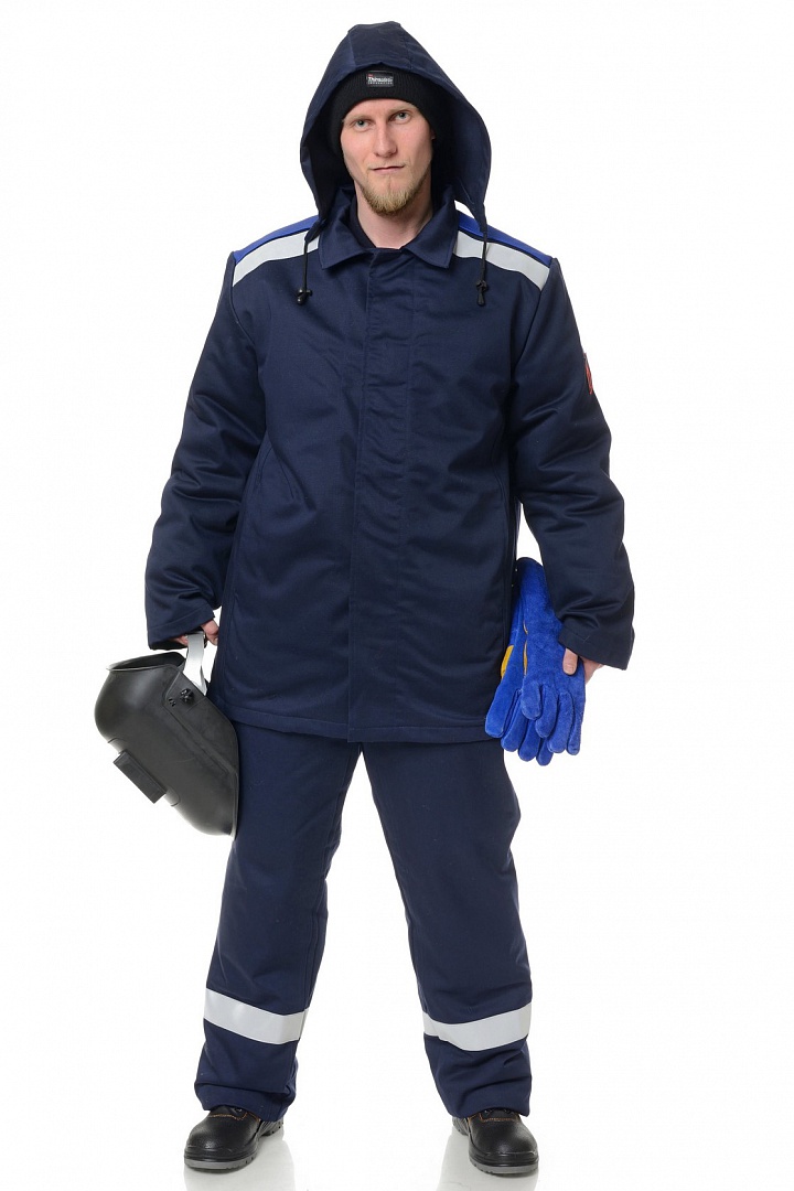 картинка Костюм сварщика зимний Премиум (2 кл.защиты) т.синий/васильковый от магазина ТД Спецодежда-Эталон