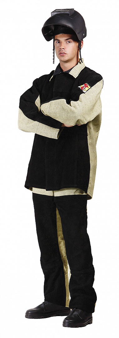 картинка Костюм сварщика зимний комбинированный, черный/бежевый от магазина ТД Спецодежда-Эталон
