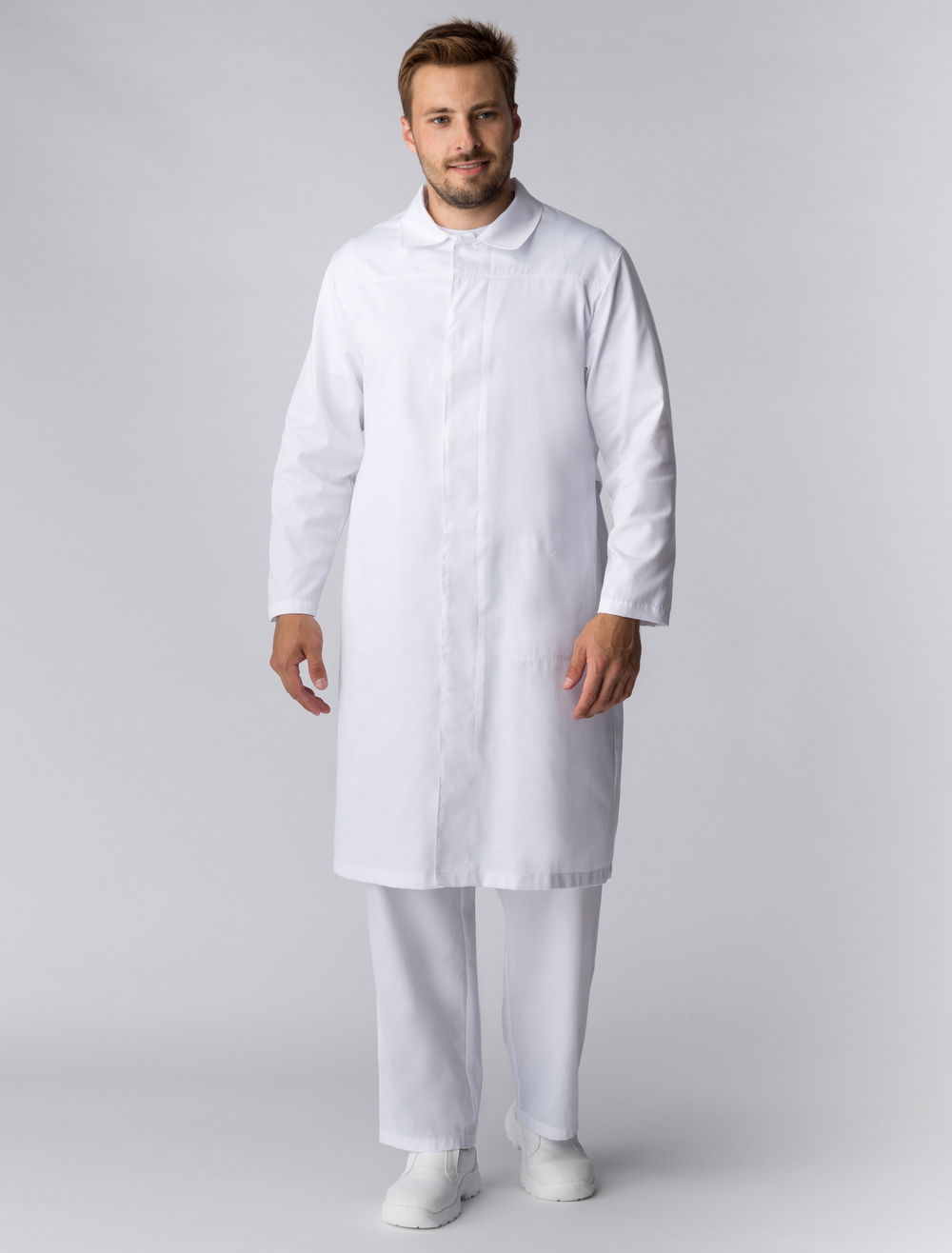 картинка Халат мужской ХАССП-Премиум (тк.Оптима,160), белый от магазина ТД Спецодежда-Эталон